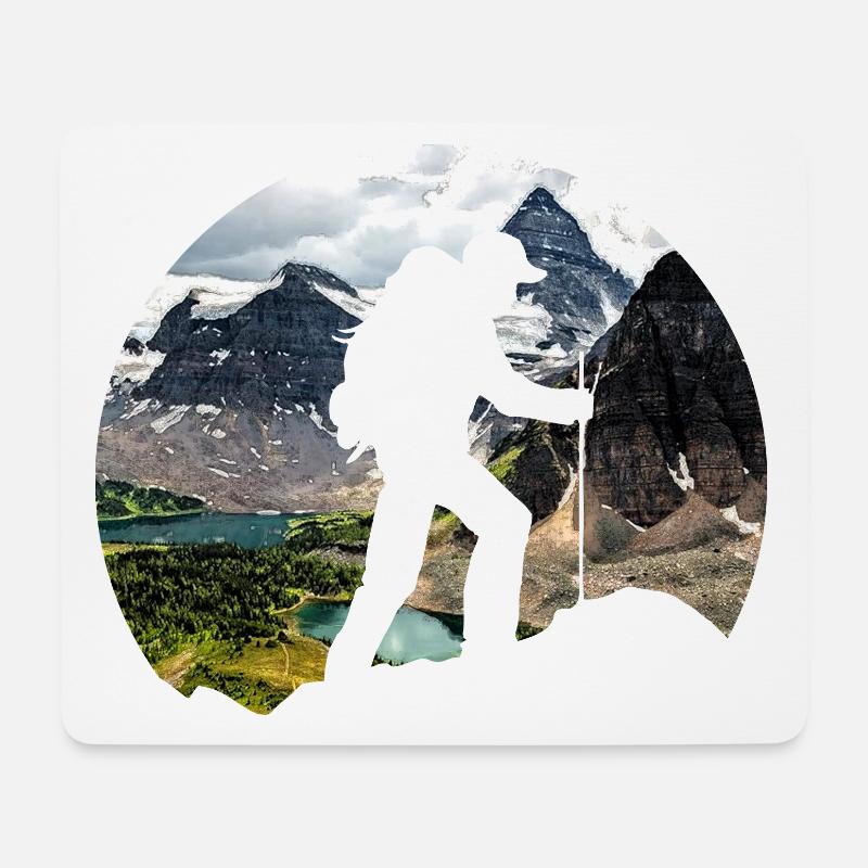 Outdoor Adventures Wandern Hiking Mountain Berg - Mousepad (Querformat) - Weiß