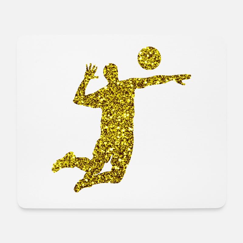 Gold Volleyball - Mousepad (Querformat) - Weiß