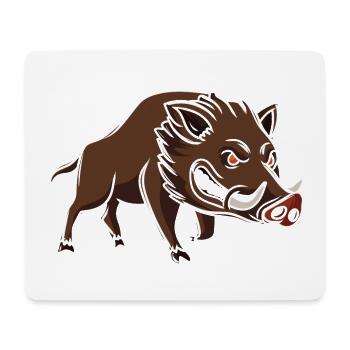 Angry Wild Boar Cartoon Print - Mouse Pad (horizontal) - white - Front