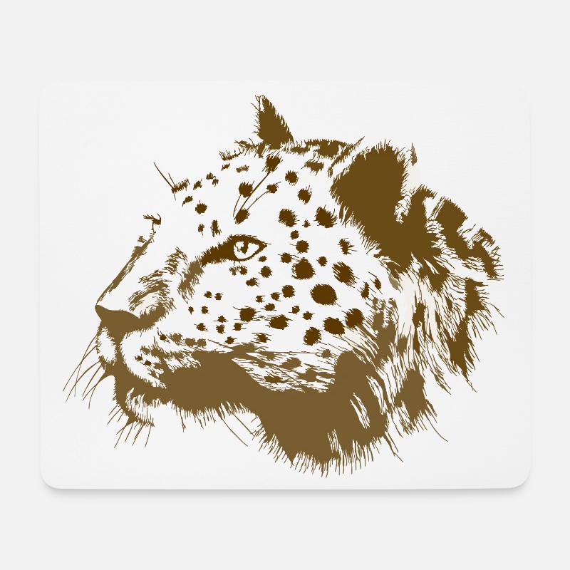 Animal lion head in digital style - Mouse Pad (horizontal) - white