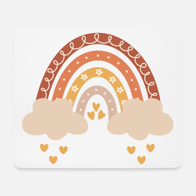 Boho Regenbogen Naturtöne Baby Babyparty Geschenk - Mousepad (Querformat) - Weiß