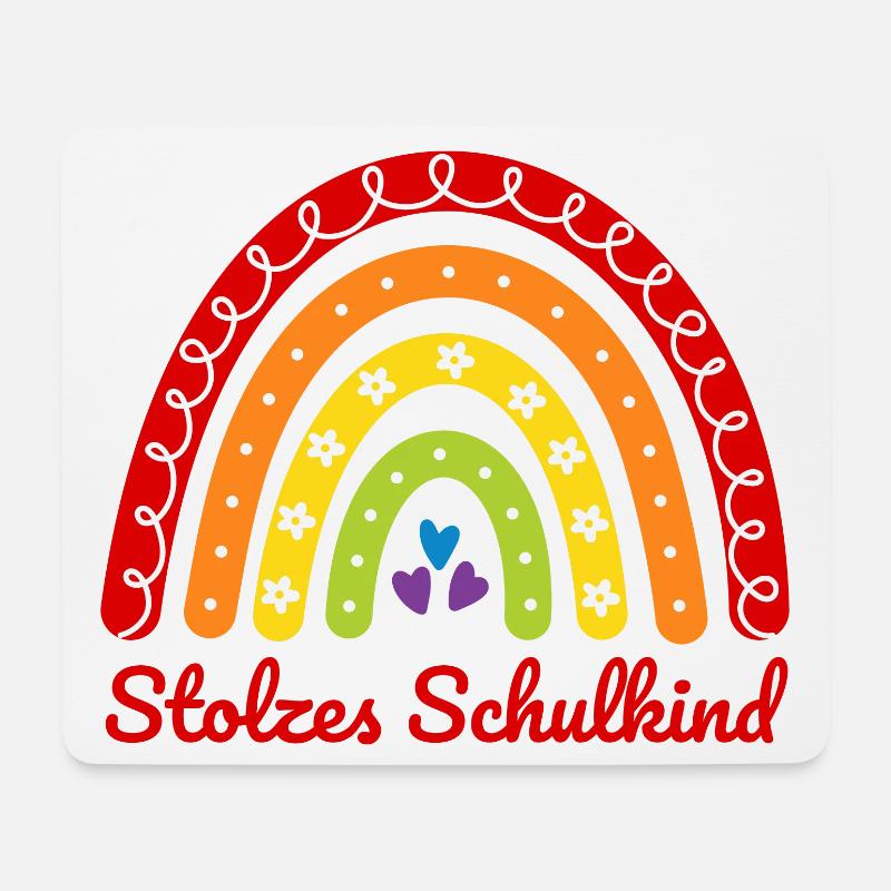 Stolzes Schulkind Boho Regenbogen bunt Einschulung - Mousepad (Querformat) - Weiß