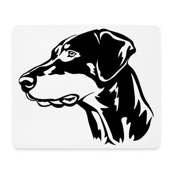 Doberman Head - Mouse Pad (horizontal) - white - Front