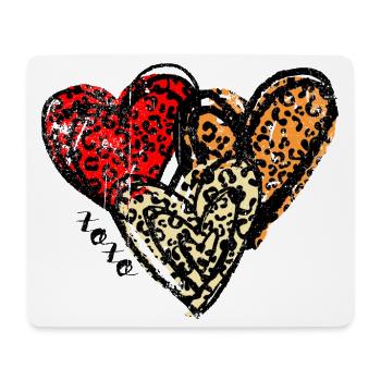 Leopard Hearts Trio - Mouse Pad (horizontal) - white - Front