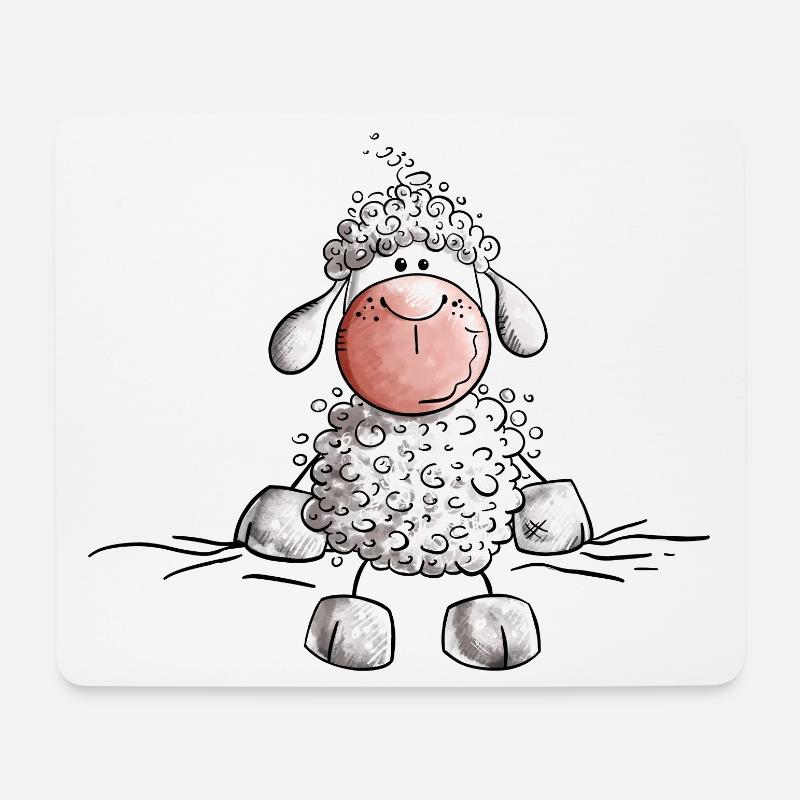 Little Sheep I Funny Sheep I Fun - Mouse Pad (horizontal) - white