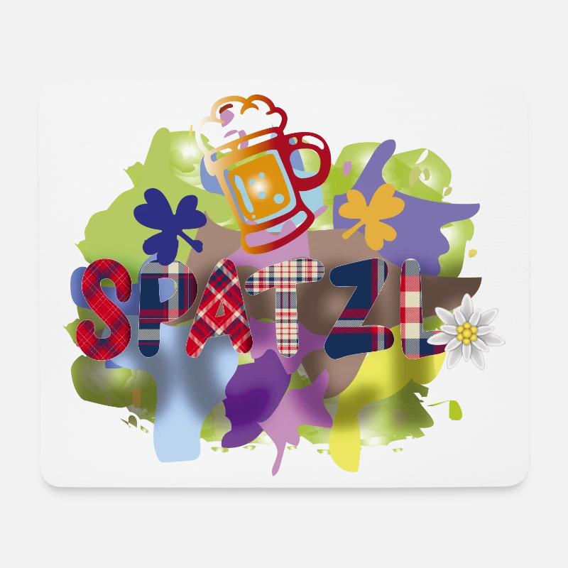 Plaid Typo Blumencollage - Mousepad (Querformat) - Weiß