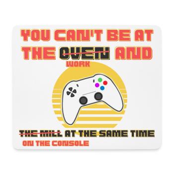 Gamer vs. Arbeit: Console Clash - Mousepad (Querformat) - Weiß - Vorne