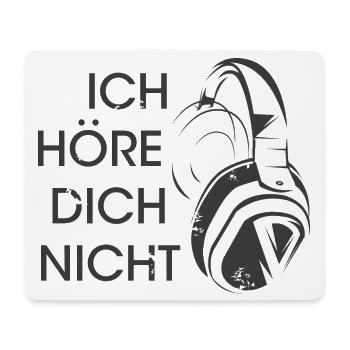 zocker zocken kopförer hören höre nichts Sprüche - Mousepad (Querformat) - Weiß - Vorne
