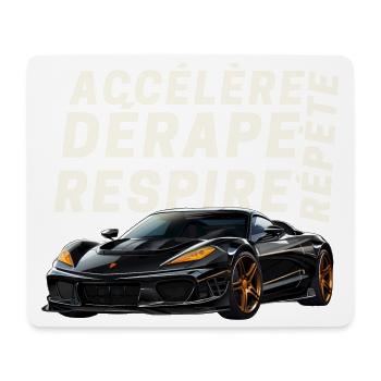 Voiture sport et lettres dynamiques - Tapis de souris (format paysage) - blanc - Devant