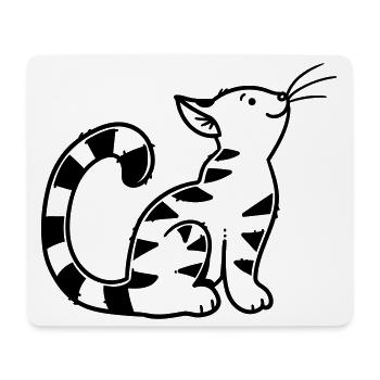 Chaton de dessin animé - Tapis de souris (format paysage) - blanc - Devant