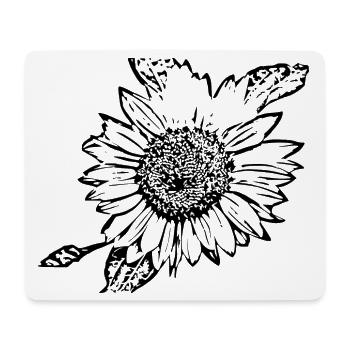 Blume schwarz Blumen schwarz Sonnenblume schwarz - Mousepad (Querformat) - Weiß - Vorne