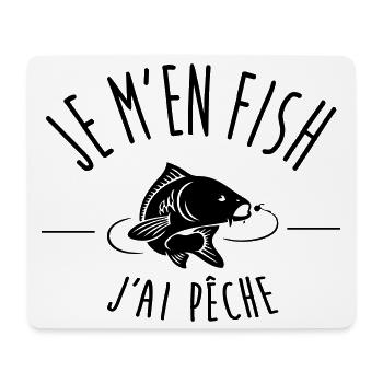 Je m’en fish – T-shirt pêcheur humoristique - Tapis de souris (format paysage) - blanc - Devant