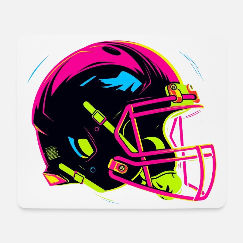 Football Helm 80er Jahre Look - Mousepad (Querformat) - Weiß