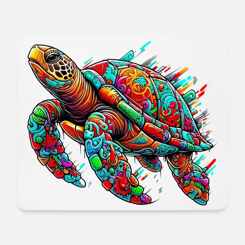 Schildkröte - Mousepad (Querformat) - Weiß