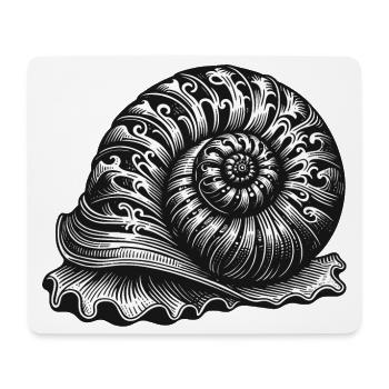 kunstvolle ornamentale Schnecke in Schwarz Weiß - Mousepad (Querformat) - Weiß - Vorne