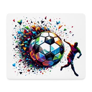 dynamic soccer player playing soccer - Mouse Pad (horizontal) - white - Front