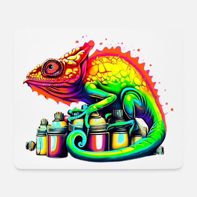 Chamäleon - Mousepad (Querformat) - Weiß