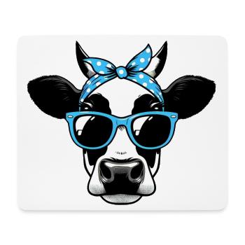 Cow with Sunglasses - Mouse Pad (horizontal) - white - Front