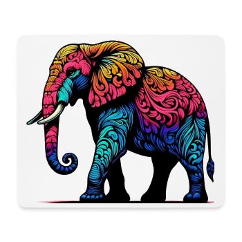 Éléphant - Tapis de souris (format paysage) - blanc - Devant