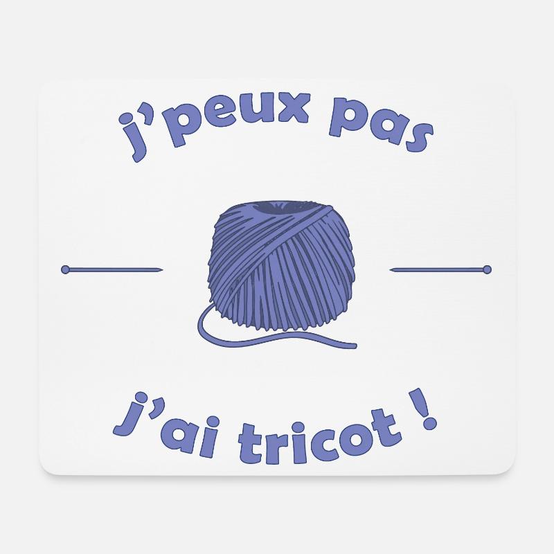 Ich kann nicht stricken, ich - Mousepad (Querformat) - Weiß