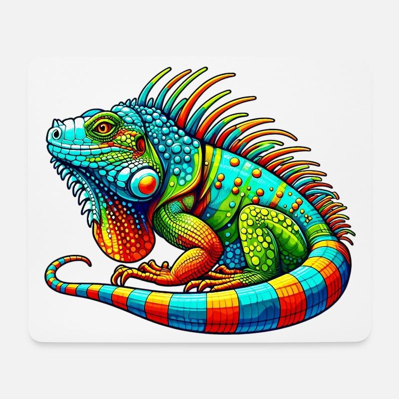Leguan - Mousepad (Querformat) - Weiß