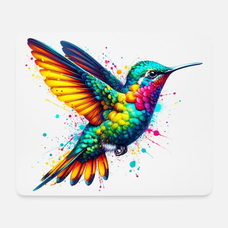 Kolibri - Mousepad (Querformat) - Weiß