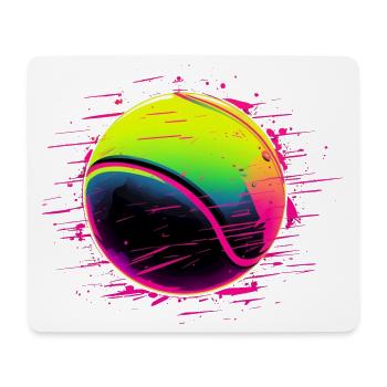 Balle de tennis style synthwave - Tapis de souris (format paysage) - blanc - Devant