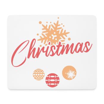 Chrisrmas xmas Weihnachtsstern Baumkugeln Winter - Mousepad (Querformat) - Weiß - Vorne
