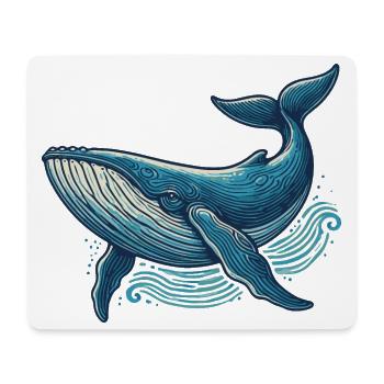 Baleine bleue - Tapis de souris (format paysage) - blanc - Devant