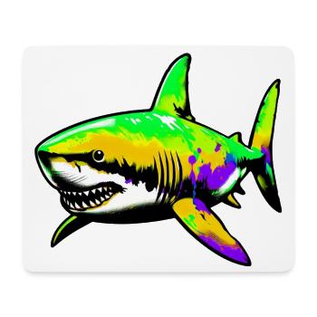 Requin - Tapis de souris (format paysage) - blanc - Devant