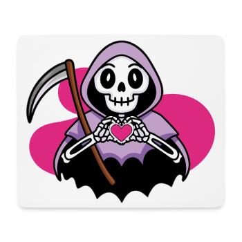 Kawaii Grim Reaper with Heart - Mouse Pad (horizontal) - white - Front