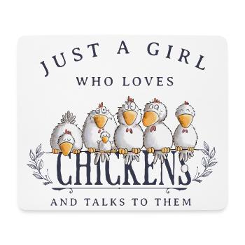 Juste une fille qui aime les poulets Hühner - Tapis de souris (format paysage) - blanc - Devant