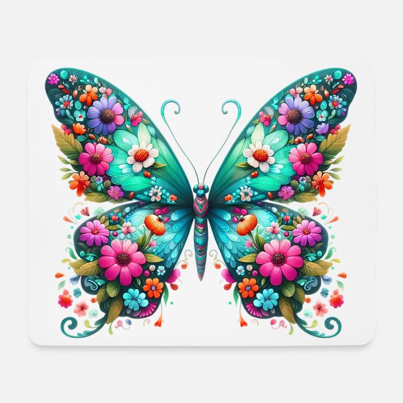 Schmetterling - Mousepad (Querformat) - Weiß