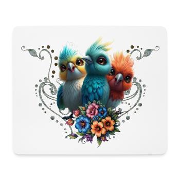 Le gang de l’oiseau heureux - Tapis de souris (format paysage) - blanc - Devant