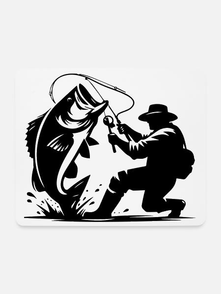 Rolle Cool Dad Angeln Design - Mousepad (Querformat) - Weiß
