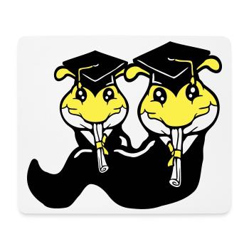 2 Raupen Schulabschluss Abitur bestanden College - Mousepad (Querformat) - Weiß - Vorne