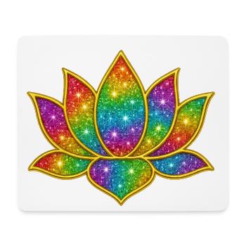 Leuchtendes Glitzer-Lotus-Symbol - Mousepad (Querformat) - Weiß - Vorne