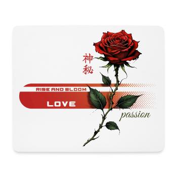 Purpurrote Rose der Leidenschaft - Mousepad (Querformat) - Weiß - Vorne