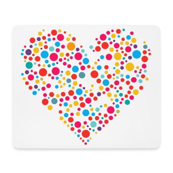 Mosaïque de coeur moucheté à points tachetés - Tapis de souris (format paysage) - blanc - Devant