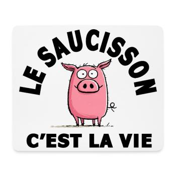 le saucisson c'est la vie humour - Tapis de souris (format paysage) - blanc - Devant