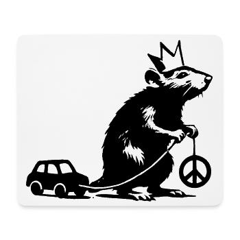 König Ratte mit Spielzeug - Mousepad (Querformat) - Weiß - Vorne
