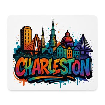 Charleston Skyline Graffiti - Mouse Pad (horizontal) - white - Front