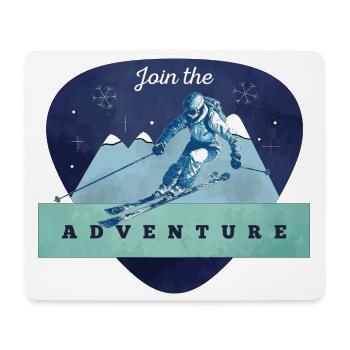 Aventure Ski de montagne - Tapis de souris (format paysage) - blanc - Devant