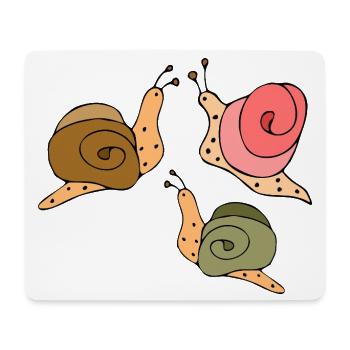 Escargots - Tapis de souris (format paysage) - blanc - Devant