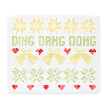 Ugly Christmas Sweater Muster Schneeflocke Glocke  - Mousepad (Querformat) - Weiß - Vorne