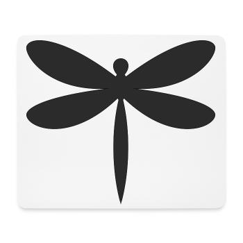 Libelle Silhouette  - Mousepad (Querformat) - Weiß - Vorne