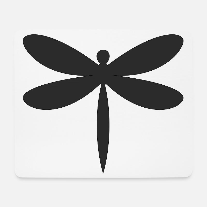 Libelle Silhouette - Mousepad (Querformat) - Weiß