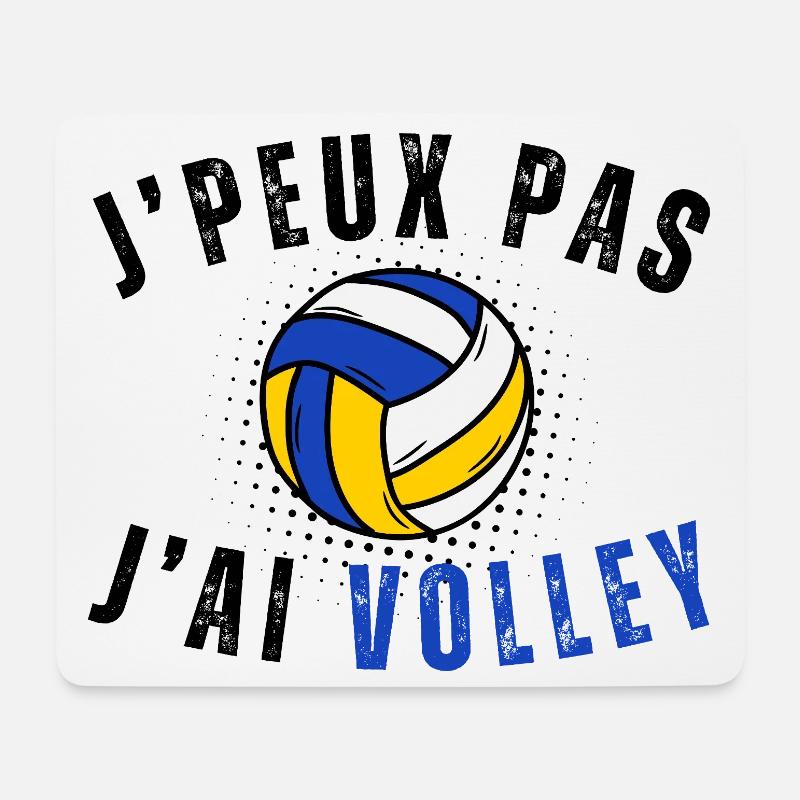 Ich kann nicht, ich habe Volley-Humor-Geschenk - Mousepad (Querformat) - Weiß
