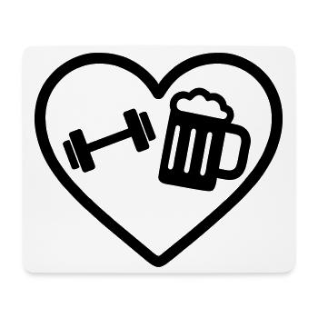 Bière Heart Fitness - Tapis de souris (format paysage) - blanc - Devant
