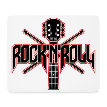 Rock 'n' Roll Gitarre und Drumsticks - Mousepad (Querformat) - Weiß - Vorne